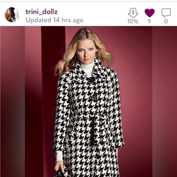 Michael Kors NWT LARGE HOUNDSTOOTH WRAP COAT 🖤🤍VERY RARE NWT COAT! - Picture 12 of 13